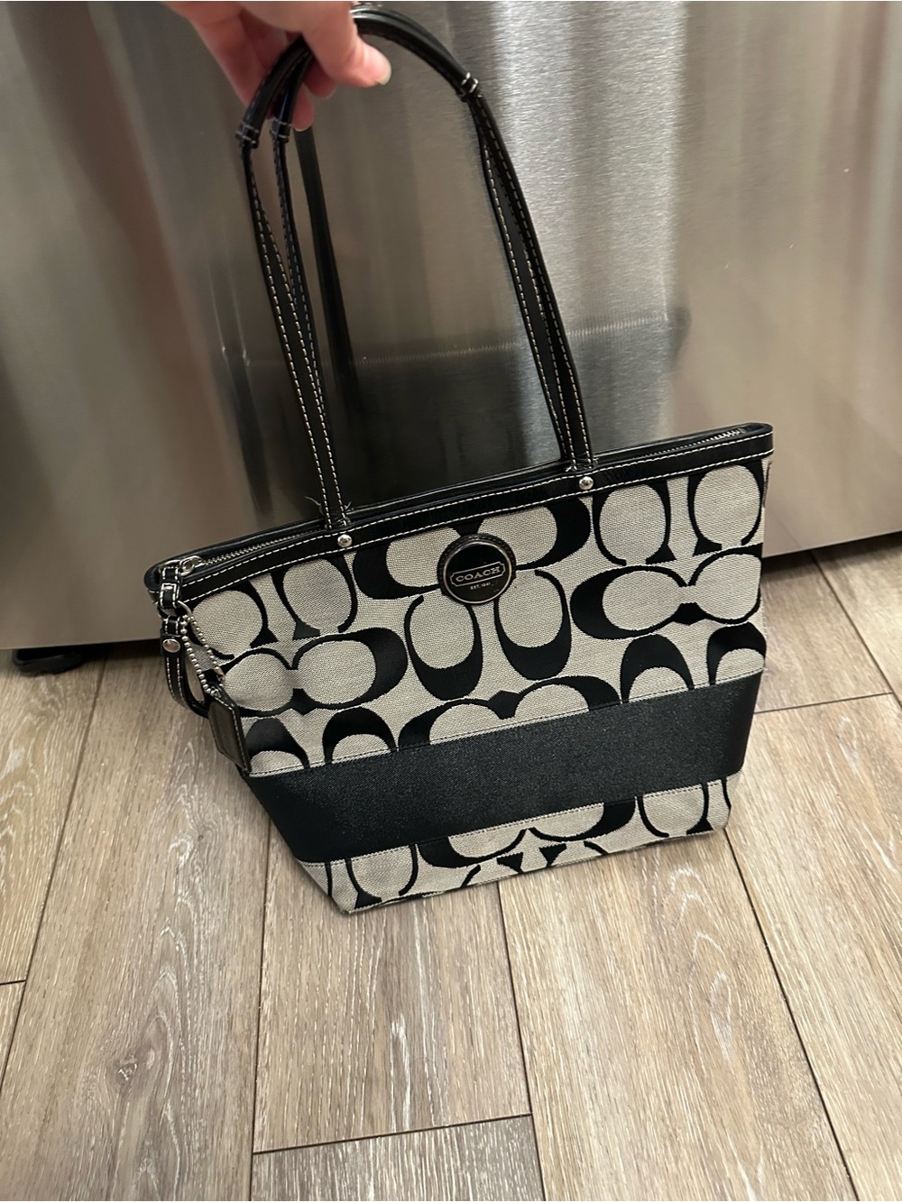 Coach Black Signature Canvas Tote Bag